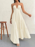 Vestido Halter Midi Escalonado