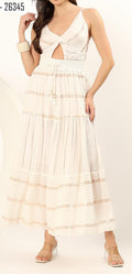 Vestido Maxi Boho Dorado — Talla Única